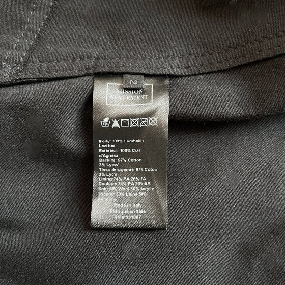 Mission Statement Passion Jacket Leather Hilary Swank Black Size 2 - Picture 13 of 16